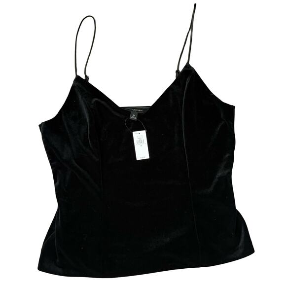 Banana Republic Black Velvet Spaghetti Strap Tank Top Camisole size M NEW Tags - Picture 8 of 9